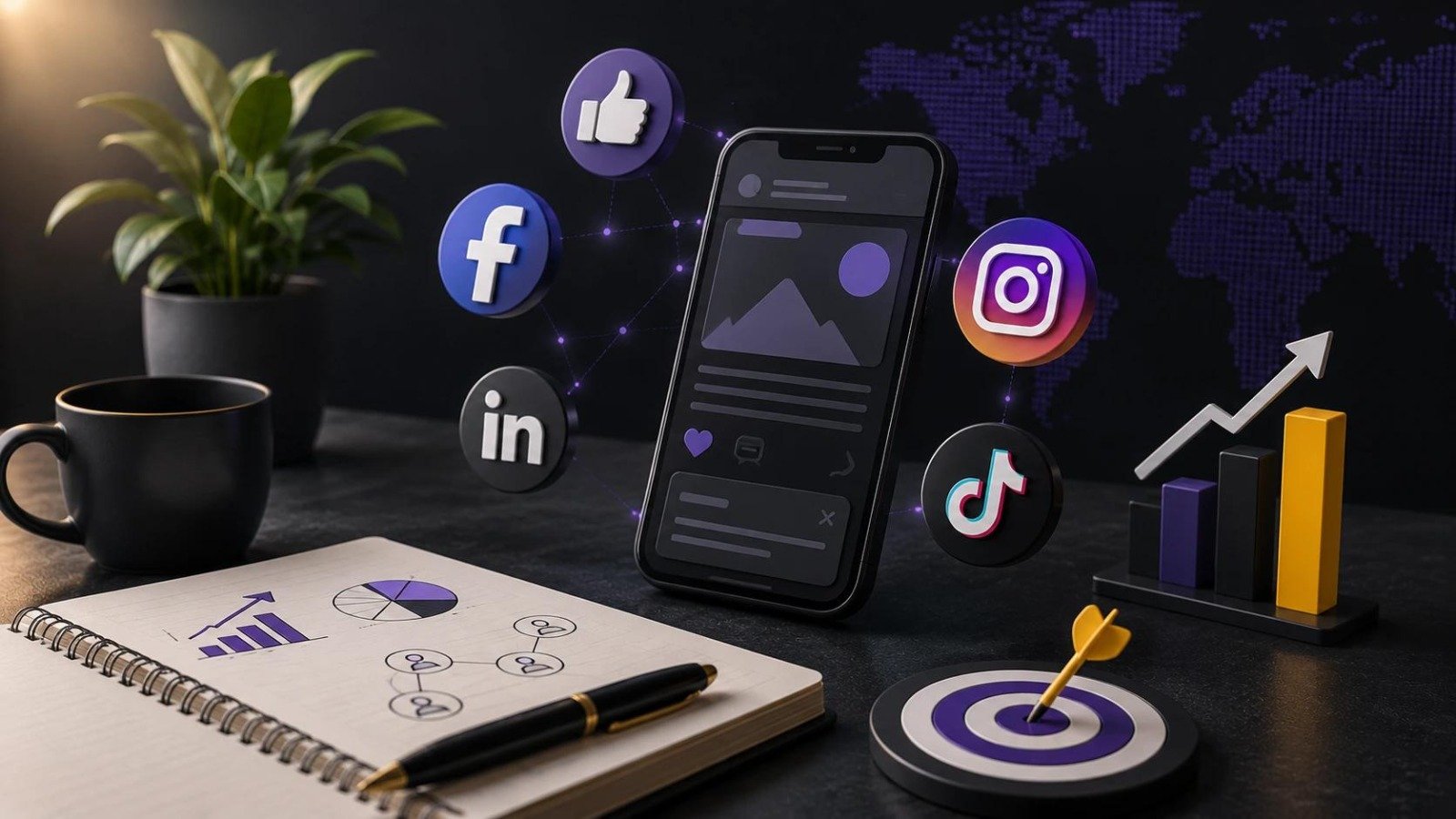Social media content on a phone
